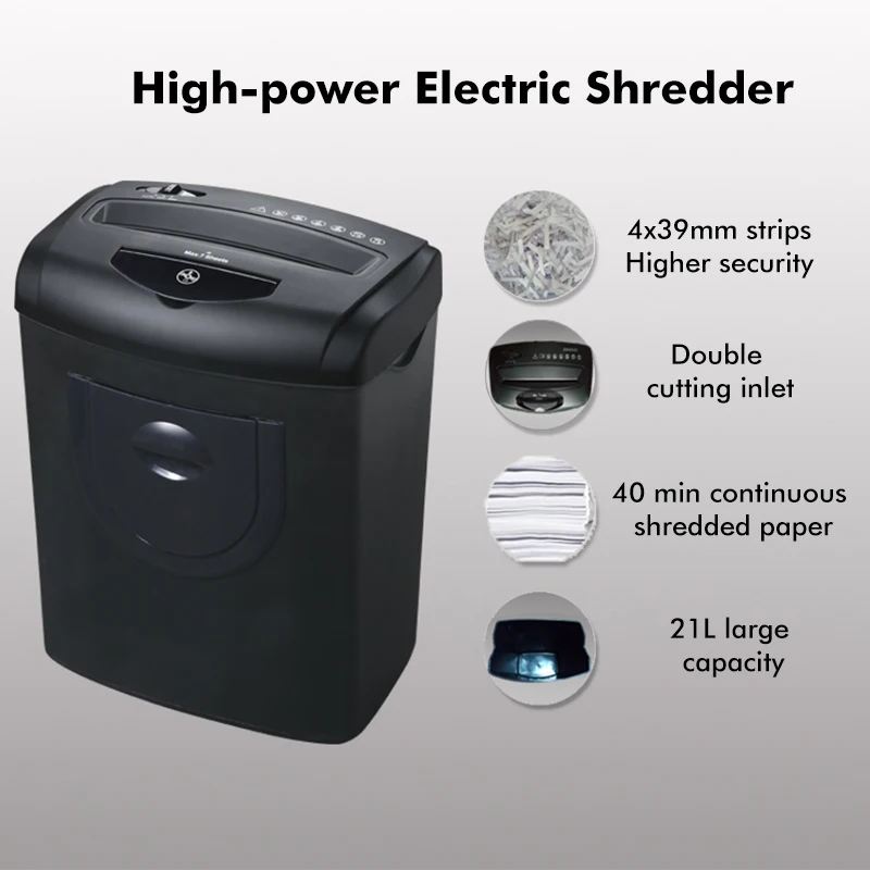 5.5 Gallon Office Paper Shredder Home Electric Mute Paper/ CD 7-Sheet Cross-Cut Dual Cutting Entrance | Компьютеры и офис