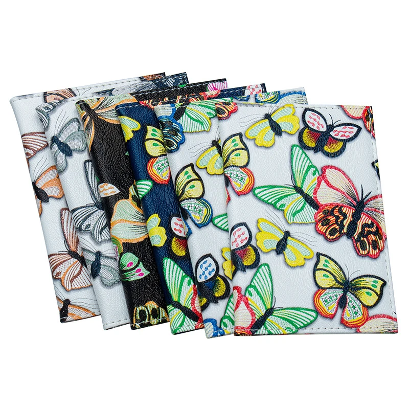 

Fashion Women Passport Cover Pu Leather Embroidery Style Travel ID Credit Card Passport Holder Packet Wallet Purse Bags Pouch