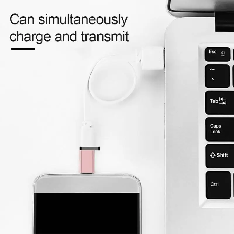 Новый портативный мини адаптер USB Type C переходник OTG c в Micro с подвесным отверстием
