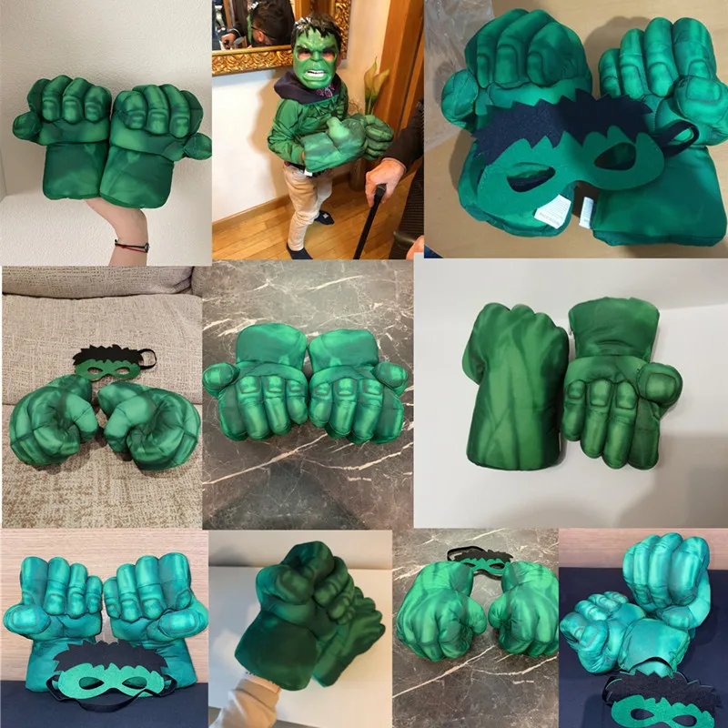 Детские и взрослые перчатки для ролевых игр на Хэллоуин Халк красный пунш