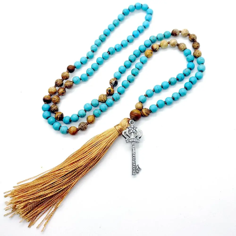 

Женское ожерелье с подвеской «Корона», из натуральных камней