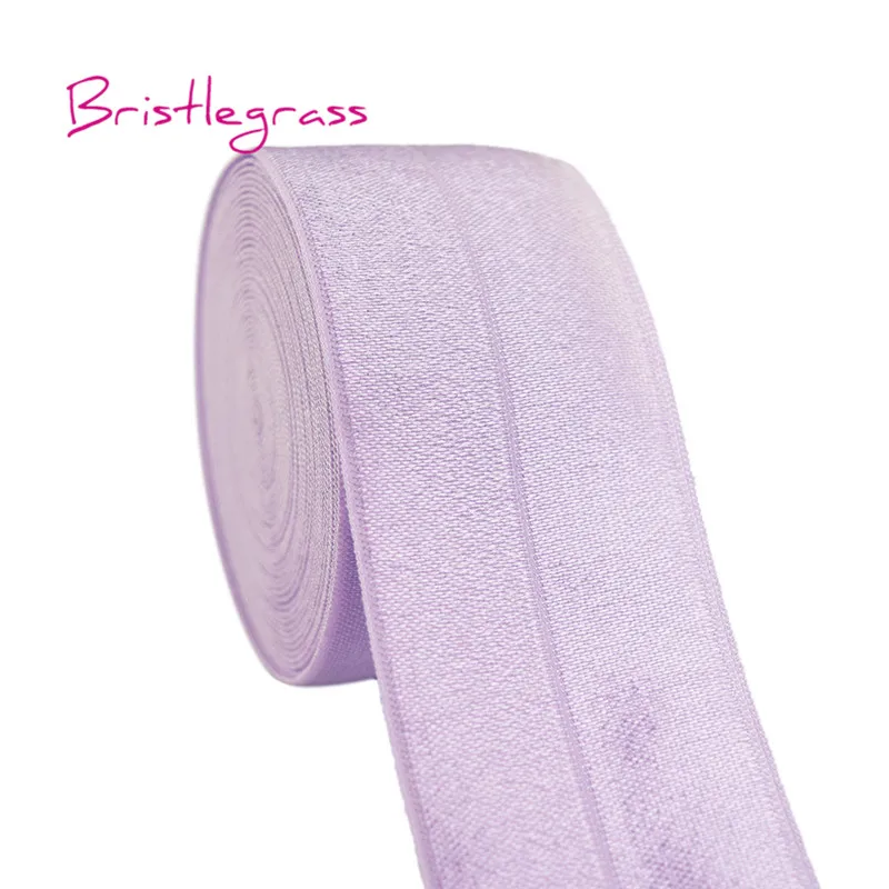 Light Orchid BRISTLEGRASS 5 ярдов 1-1/" 40 мм Блестящий враг складной эластичный спандекс атласная лента для волос галстук платье с повязкой кружевной отделкой DIY шитье ремесло - Цвет: Light Orchid