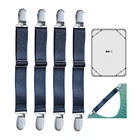 Регулируемые зажимы для простыни, держатель для наматрасника, покрывала, 4 шт., ремни для фиксации, нескользящий ремень