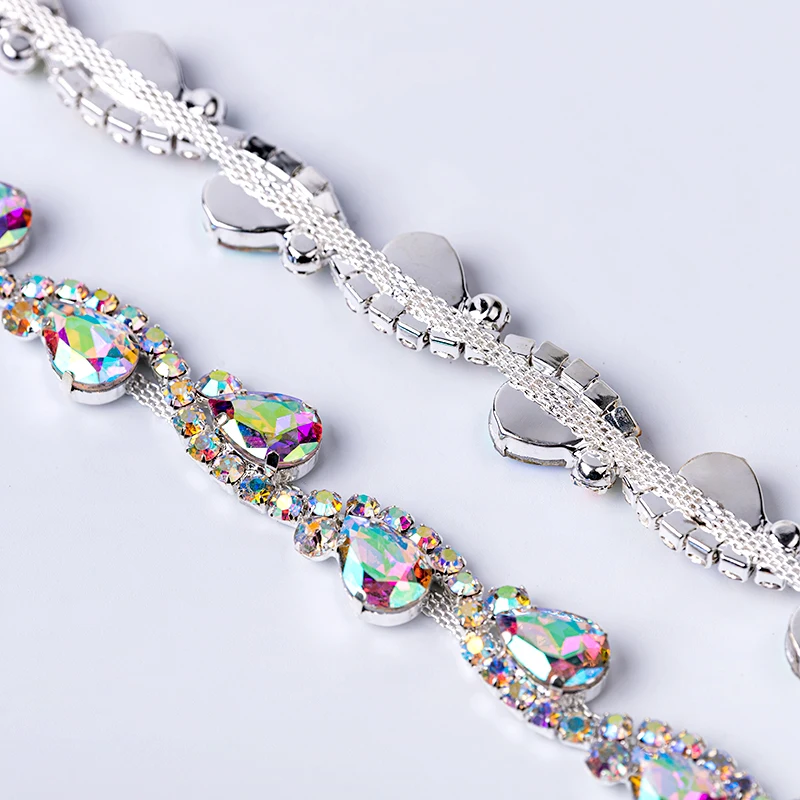 Кьюсак 1 ярд 4 см с украшением в виде кристаллов Стразы цепи планки для свадебное