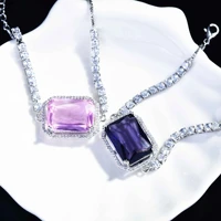 diwenfu amethyst bracelets real silver 925 jewelry pulseira feminina pink topaz jewellry