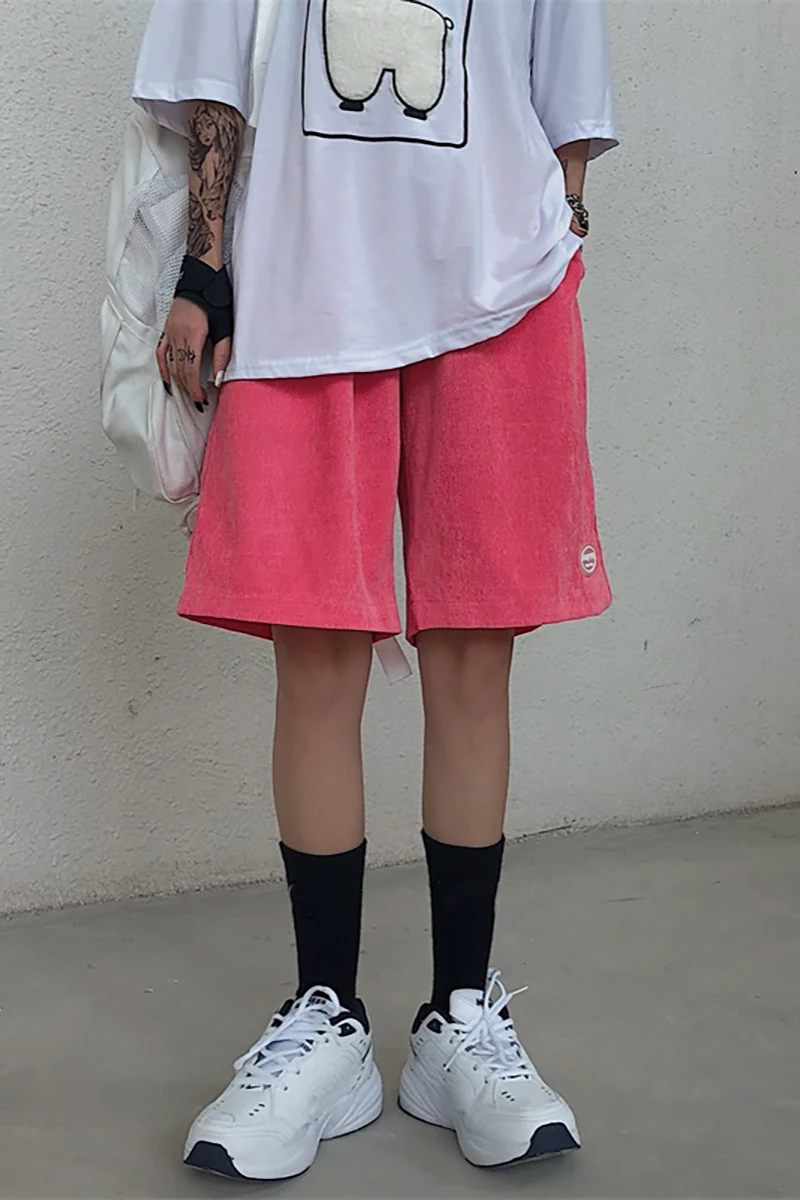 

Pants women's 2021 new Korean version Street sleeping style summer loose and thin corduroy 5-point sports shorts fashion