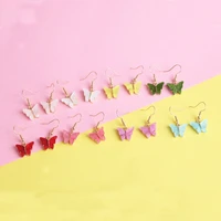 xcmrysp colorful butterfly drop earrings cute animal metal jewelry for girls cute creativity personality gift for friends