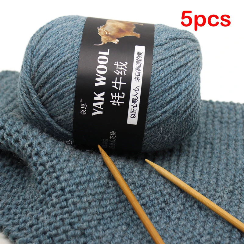 ZENGIA 5pcs/lot Yak Wool Yarn for Knitting Fine Worsted Blended Crochet Sweater Scarf 500/lot | Дом и сад