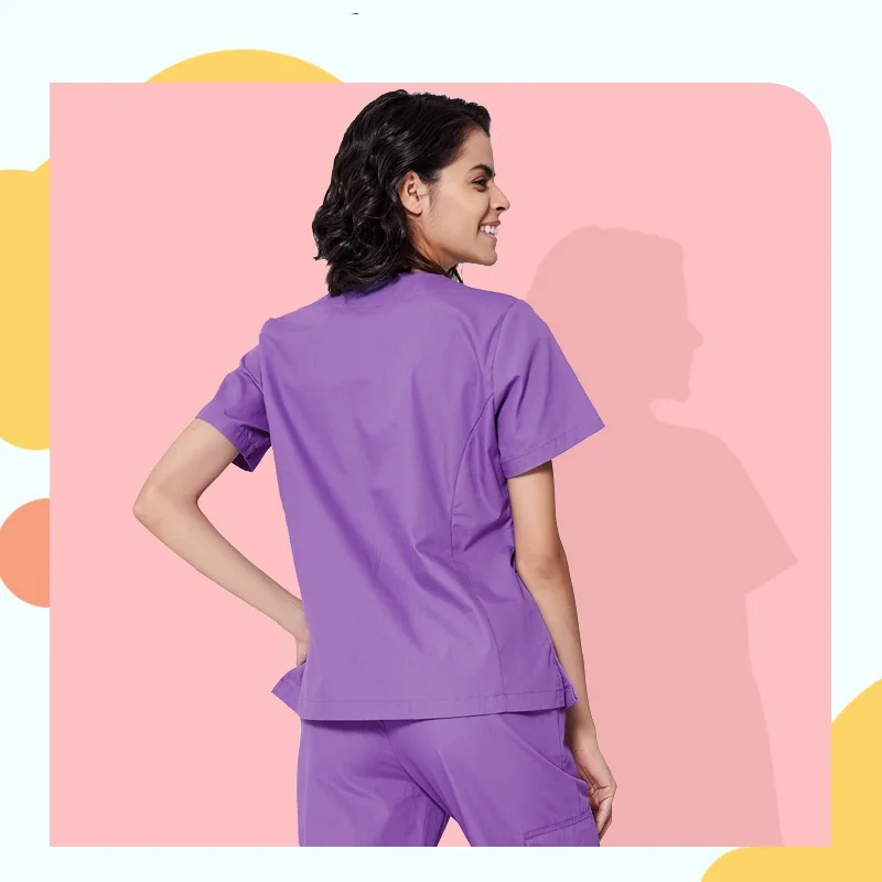 Женский скраб набор однотонная Хирургическая Одежда костюм для домашних