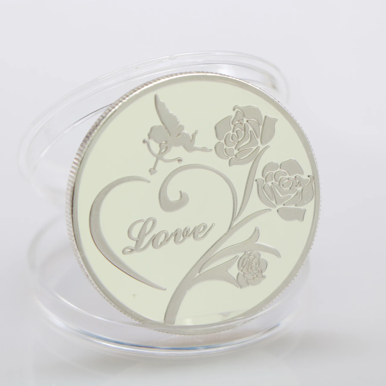 2019 г. монета в виде любимого сердца рождественский подарок Посеребренная 40 мм