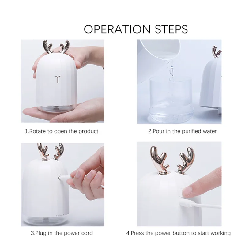 

220ml USB Diffuser Aroma Essential Oil Car Air Humidifier Ultrasonic 7 Color Change LED Night light Cool Mist for Home Office