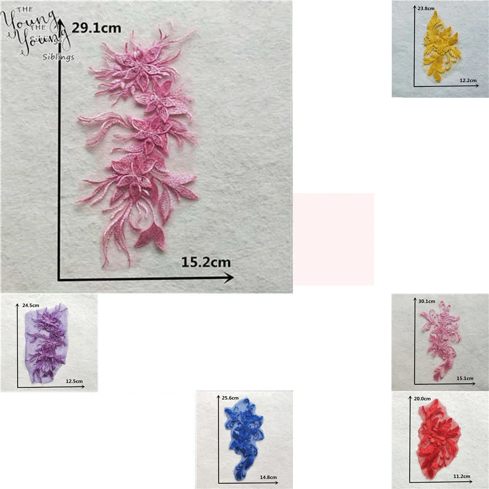 Изысканный цветочный кружевной воротник с вышивкой аппликация на шею Сделай Сам