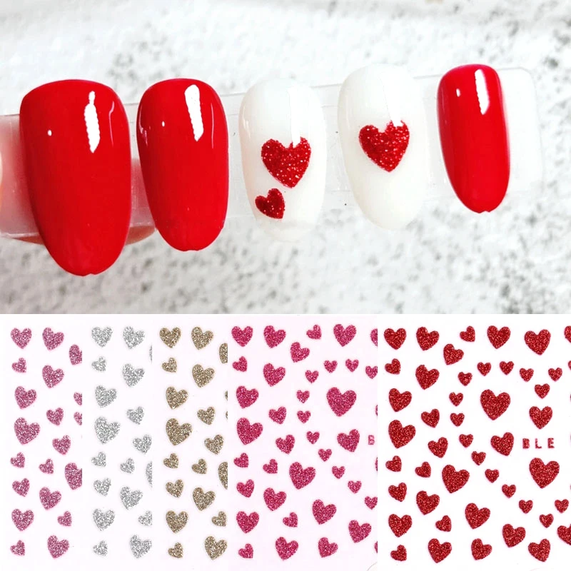 1 шт. 3D слайдер для ногтей дизайн любовного сердца блестящие украшения переводные