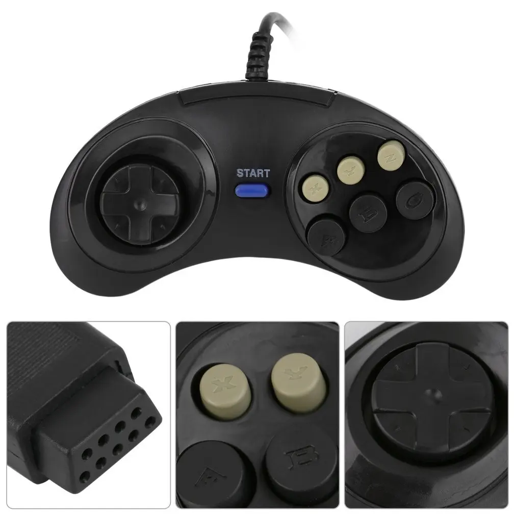 Новый игровой джойстик с шестью кнопками для Sega Megadrive аксессуары геймпад Mega drive For