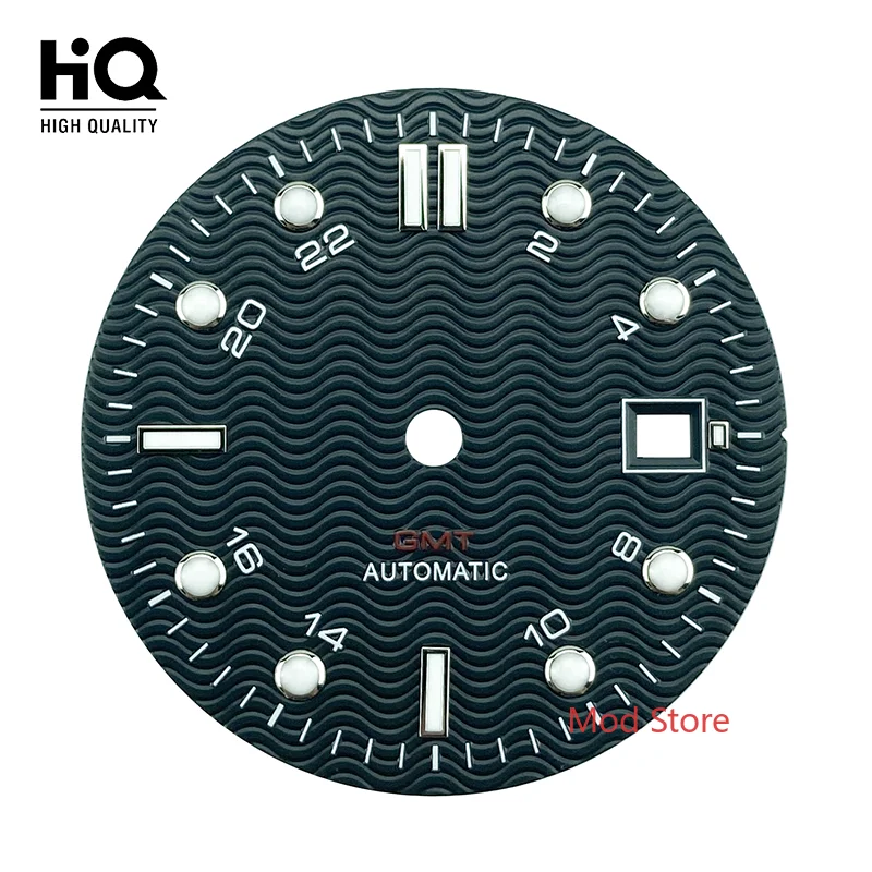 Набор часов GMT 24 часа стерильные часы с циферблатом 31 мм для DG3804 Mov не Sea Master черные
