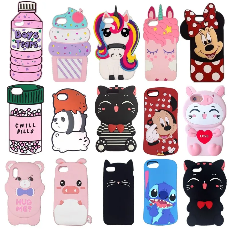 Для iPhone 4, 4S, 5, 5S, SE, 6, 6s, 7, 8 Plus, X, XR, XS Max, милый 3D мультяшный Кот, Ститч, Минни, Модный мягкий силиконовый чехол для телефона, чехол