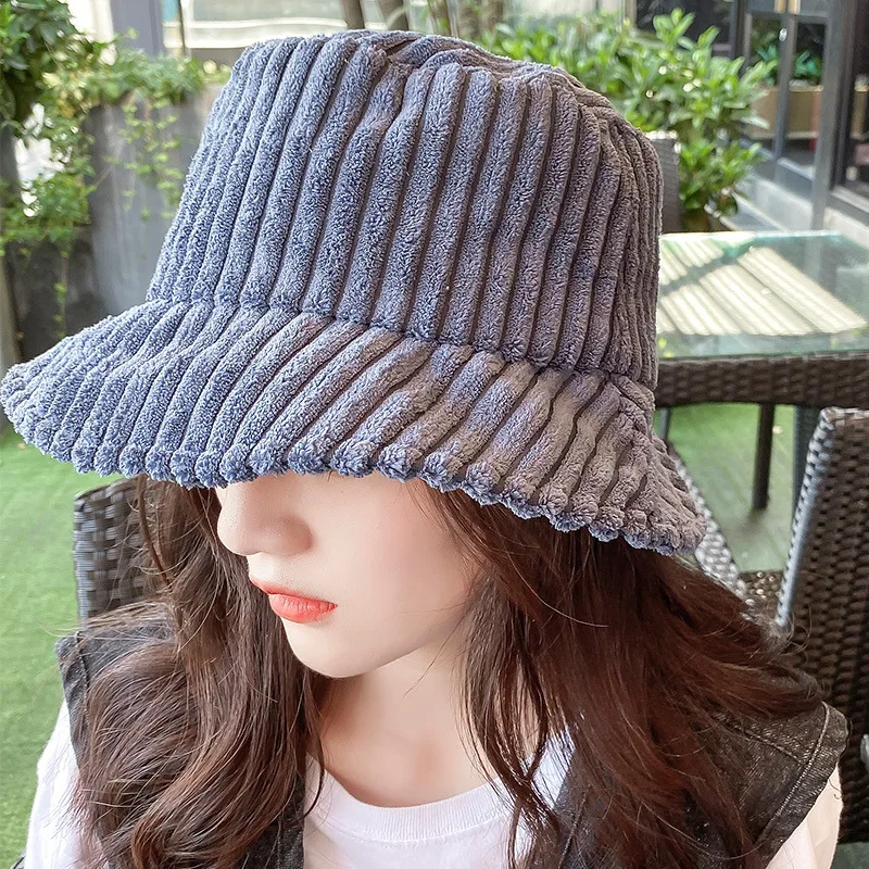 Вельветовая зимняя Панама для женщин и девушек женская шапка Корейская версия