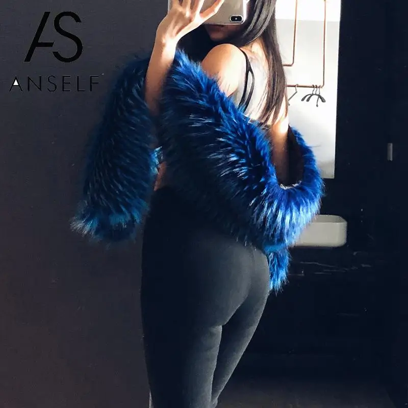 Модный женский шарф ANSELF из искусственного меха шаль с перекрестной передней