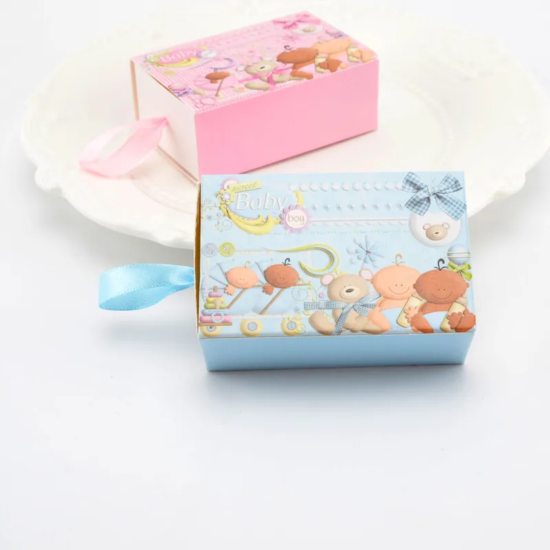 50 шт. розовый синий креативный мультфильм конфеты коробка с лентой полная луна