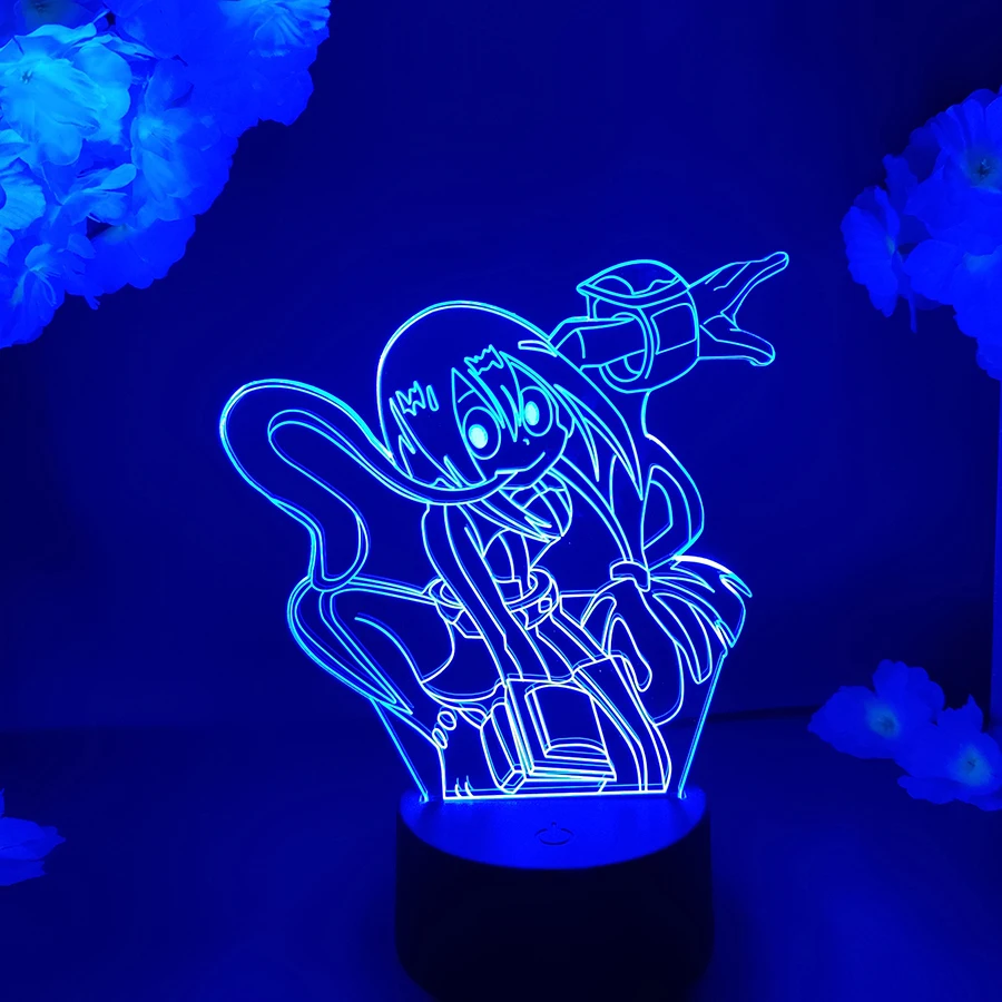 

Cute Tsuyu Asui 3D LED Anime Lamp My Hero Academia Figure Manga Art Must Have Night Light Home Bedroom Decoration Asui Tsuyu