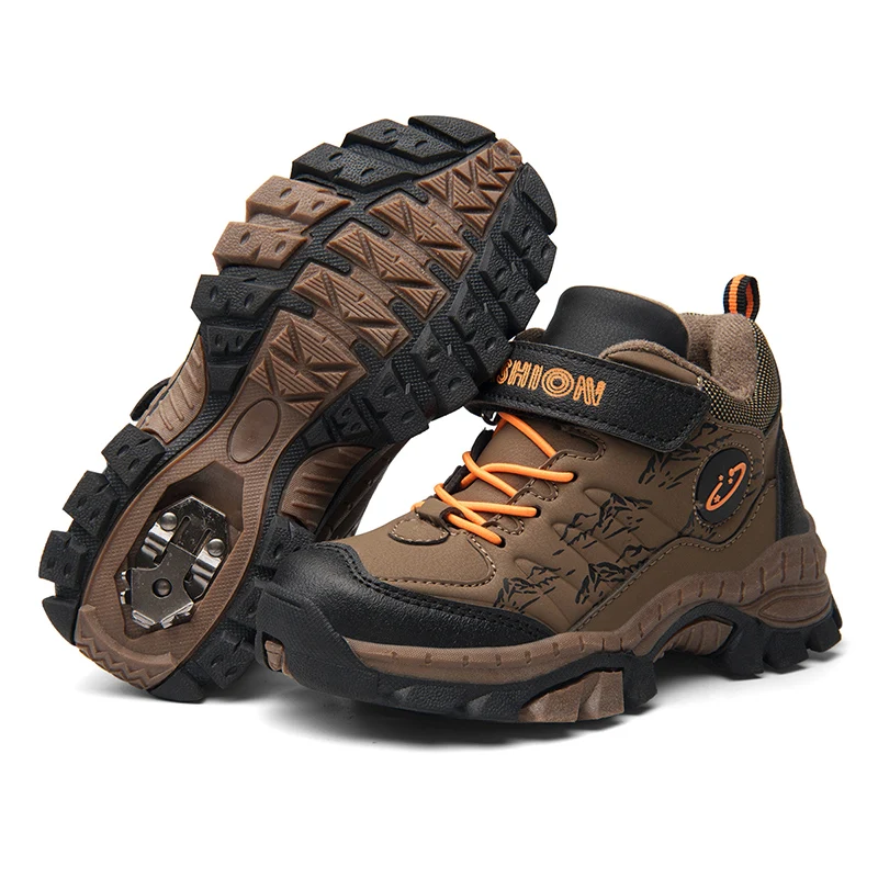 

R.XJIAN brand2020 new steel claw non-slip cotton shoes outdoor hiking shoes children's shoes snow boots warm shoes 30-40 yards