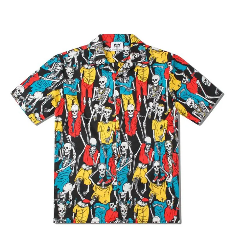 Рубашка Мужская/женская с коротким рукавом Повседневная Уличная одежда принтом