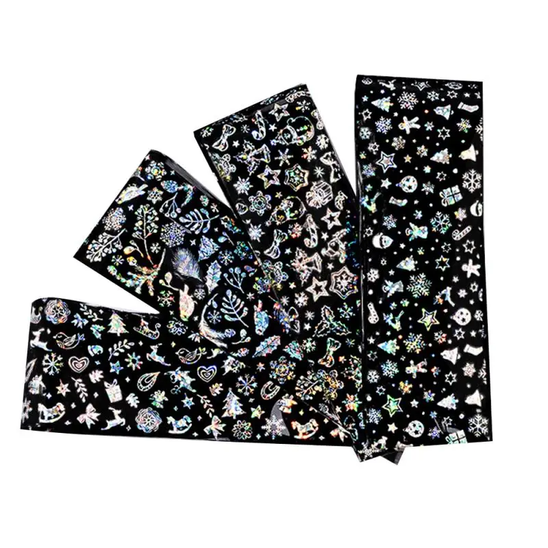 

4PCS/Set Nail Christmas Starry Stickers With One Nail File Nail Oil Painting Stickers Fashion Manicure Stickers Nail Decoration