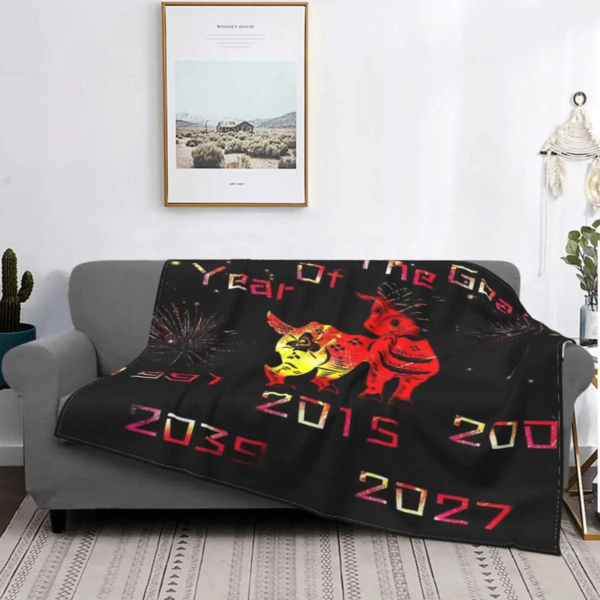 

Manta of la cabra, colcha del zodiaco chino, alfombra a cuadros para cama, colcha con capucha de 90, ropa de cama y Foundation