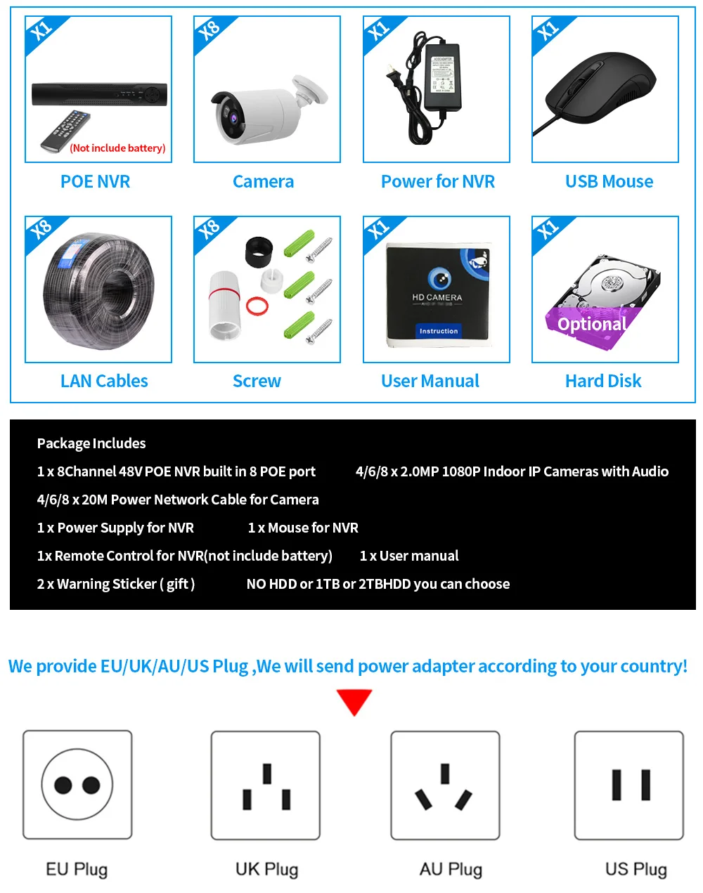 Система видеонаблюдения 4CH 5MP POE NVR 1080P POE IP камера ИК ночного видения детектор движения система видеонаблюдения
