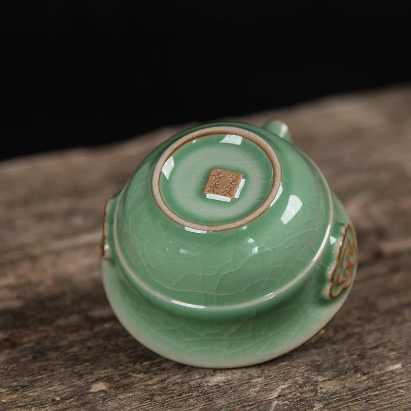 [GRANDNESS] Чжэцзян Ge Di Longquan Celadon фарфоровый чайный набор включает в себя 1 горшок и