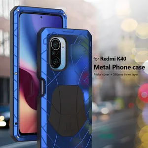 for xiaomi poco f3 redmi k40 case hard aluminum metal tempered glass screen protector heavy duty protection cover for redmi k40 free global shipping