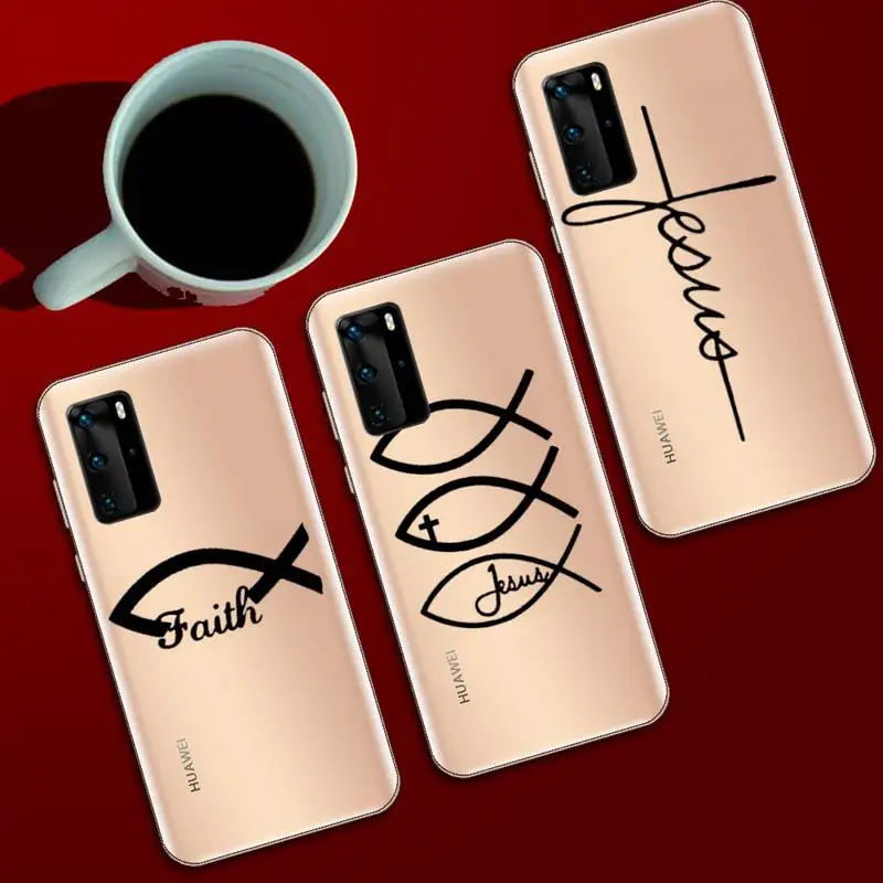 

Faith Christian Religious Jesus Phone Case Transparent for Huawei honor Enjoy Y V 9 7 8 10 20 30 40 SE S E C lite pro plus 2019