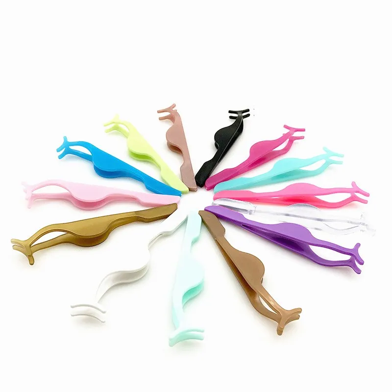

1pcs Plastic Eyelashes Extension Tweezers Auxiliary Clamp Clips Practice Beauty Eye Lash Makeup Tools