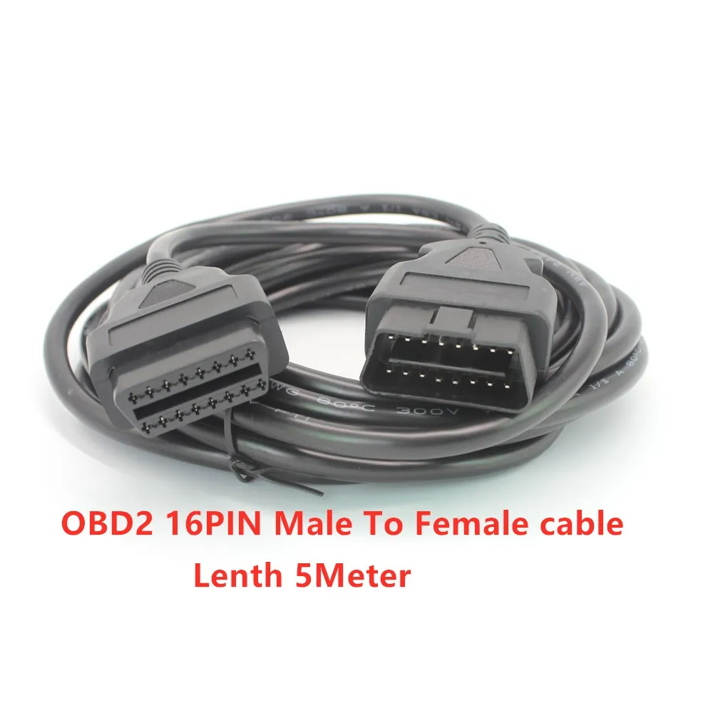 

Acheheng Car OBD2 16PIN OBD 2 II Elm327 Extension Cable Male to Female Connector ODB2 EML 327 Adapter Diagnostic Tool cable 5M