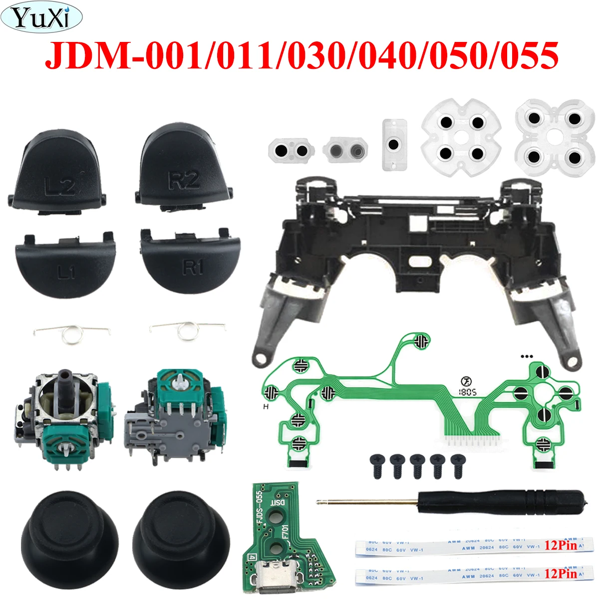 

For PS4 JDM JDS 055 050 040 030 001 011 Trigger Buttons 3D analog Joysticks Thumb Cap Conductive Pad Charging Board Flex Cable