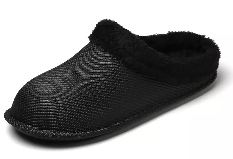 black slides Зимние мужские высокие теплые зимние ботинки; Мужская обувь из тяжелого плюша; Chaussure Mans; повседневная обувь для мужчин; обувь; мужские кроссовки - Цвет: black slides