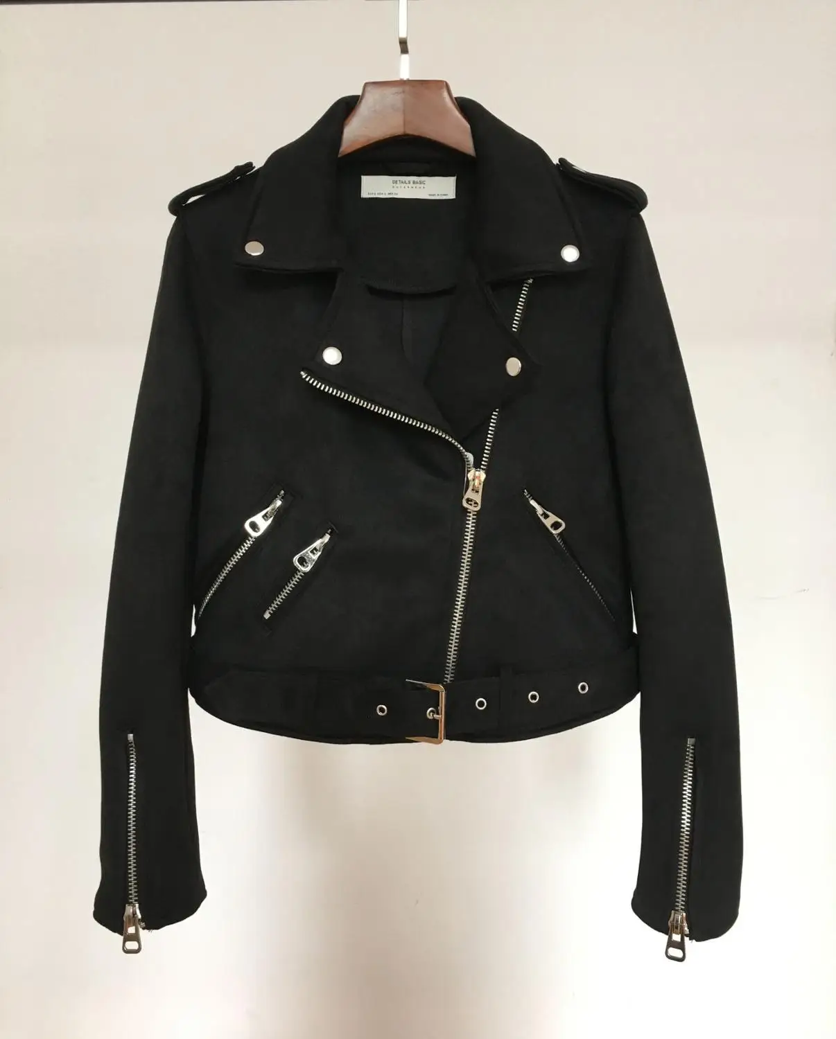 

Women Short Faux Suede Leather Jacket, Zipper Biker Coat for Women, Spring 2019 Fashion, Biker Jackets, Drop Ship