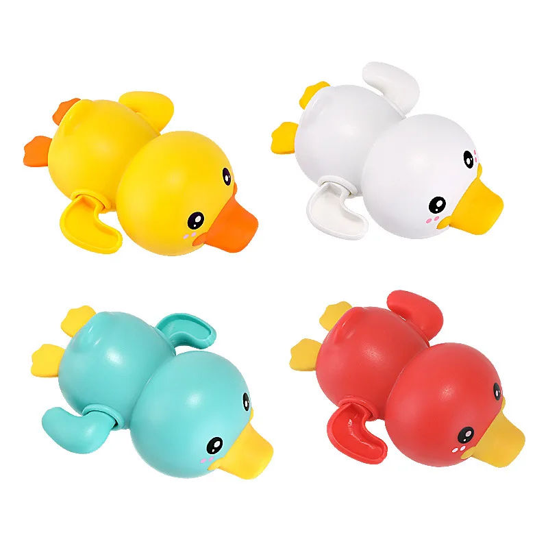 

Yellow Funny Duck Baby Bathing Shower Toys Water Floating Summer Swimming Game Cute Duck Clockwork Rowing Toys Bathtub Toys