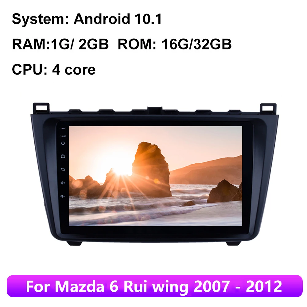 

Автомобильный мультимедийный Mp5 плеер 9 дюймов 1024*600 2din Android 10 GPS для Mazda 6 Rui wing 2007 -2012 wifi автомобильный радиоприемник BT SWC Mirror Link