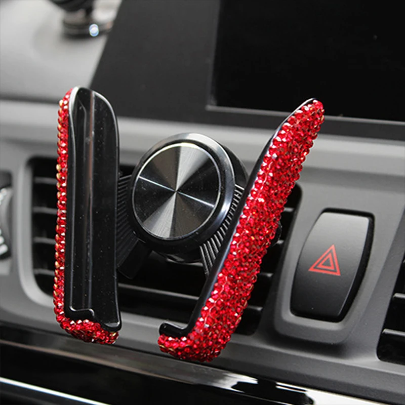 

YOLU Universal Car Phone Holder with Bing Crystal Rhinestone Car Air Vent Mount Clip Cell Phone Holder for iPhone Samsung