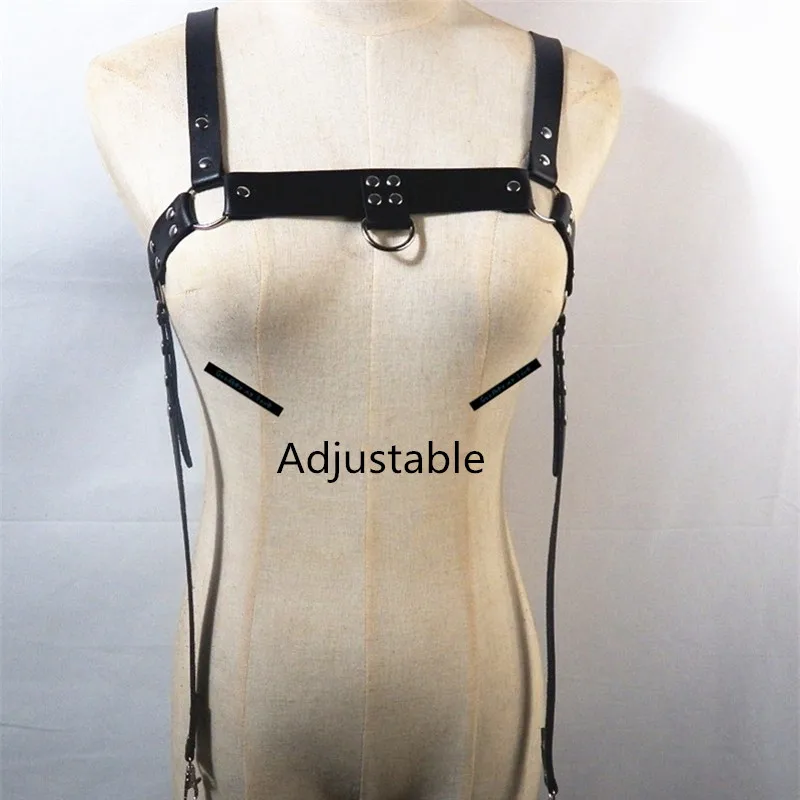 Регулируемый ремень безопасности для тела геев мужские Фетиш кожаные топы ремни