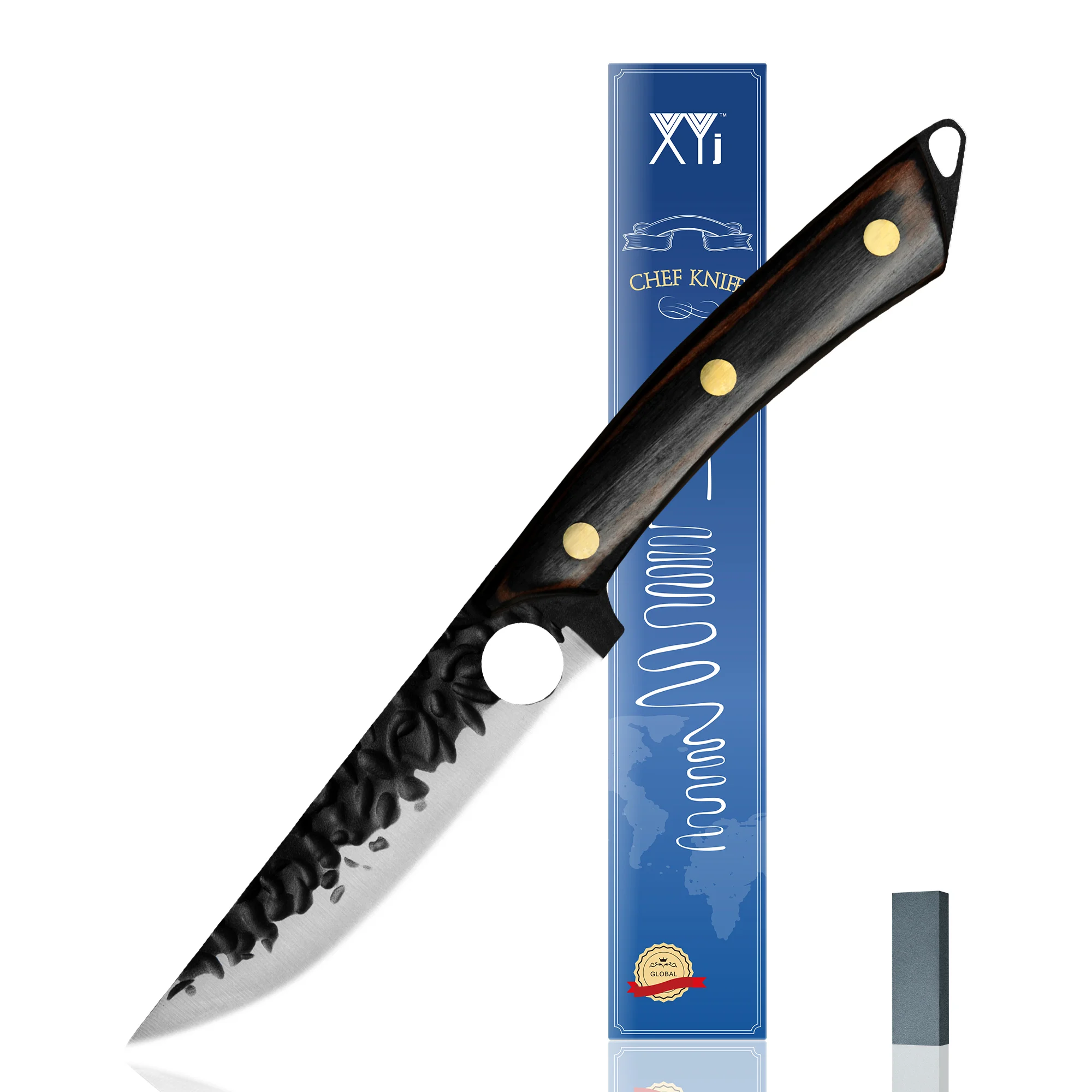 

Нож XYj кухонный из нержавеющей стали 5-дюймовый универсальный нож острый кованый лезвие с рисунком косточки инструмент для нарезки