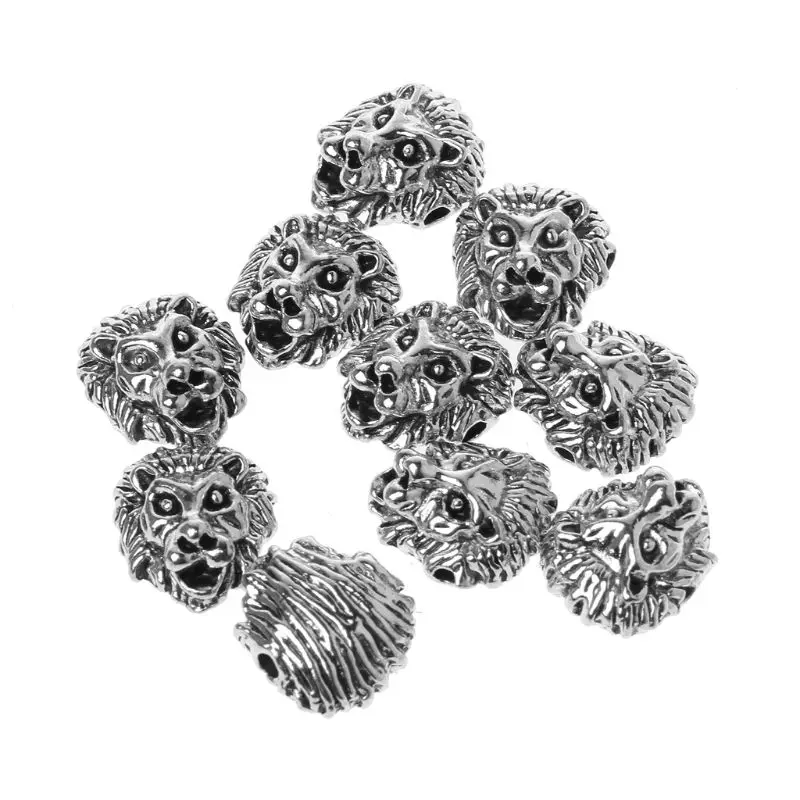 10 шт. металлические бусины-разделители в виде головы льва | Украшения и
