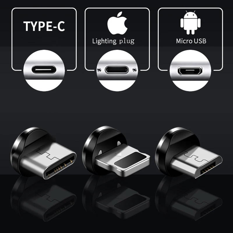 Высококачественный Магнитный кабель Micro USB Type C для iPhone Lighting 1 м провод быстрой