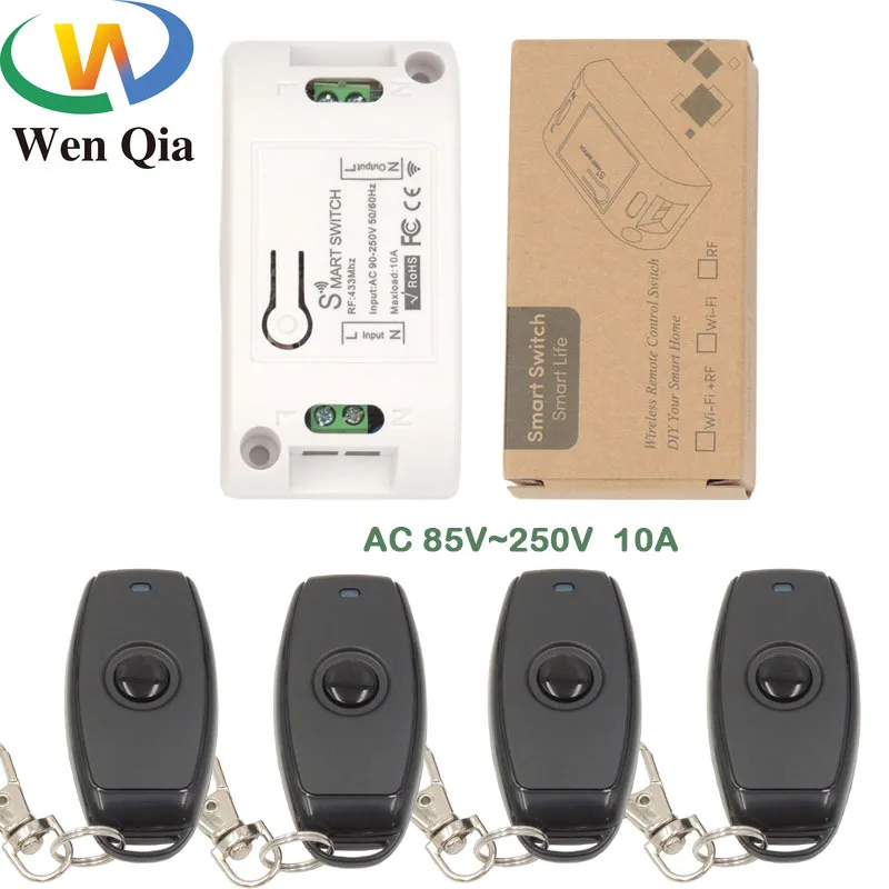 Беспроводной Выключатель дистанционного управления освещением 433 МГц 90 ~ 220 В