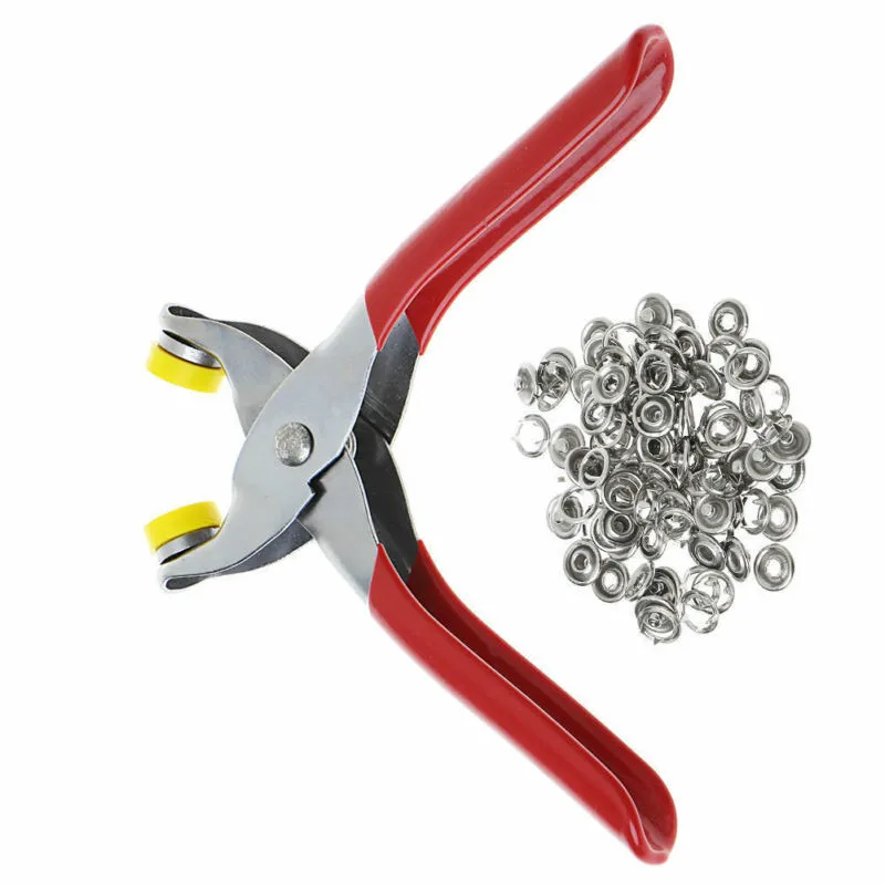

25 Sets 9.5mm Metal Prong Snap Fasteners with Plier Tools Kit for DIY Bandana Bibs Grows Fabric