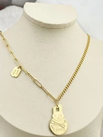 lucky rabbit fashion new goddess luxury women necklace gold color luxe jewelry stainless steel