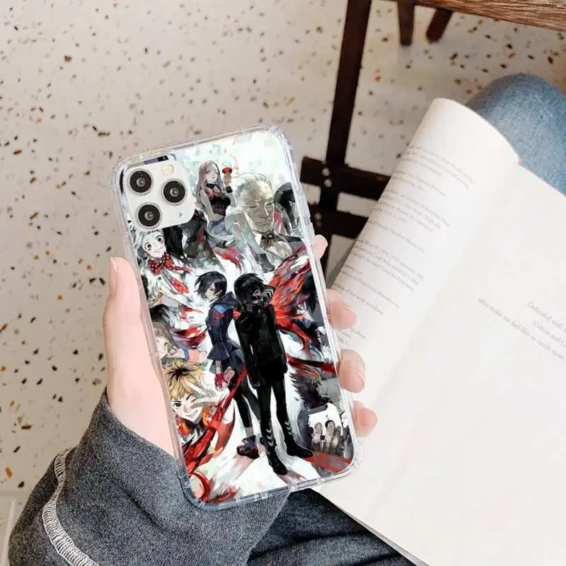 

Tokyo Ghoul Anime Pattern Phone Case Transparent soft For iphone 5 5s 5c se 6 6s 7 8 11 12 plus mini x xs xr pro max