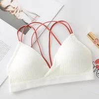 wireless sexy bra deep v backless seamless soft cup bras underwear women invisible thin cup padded comfortable solid lingerie
