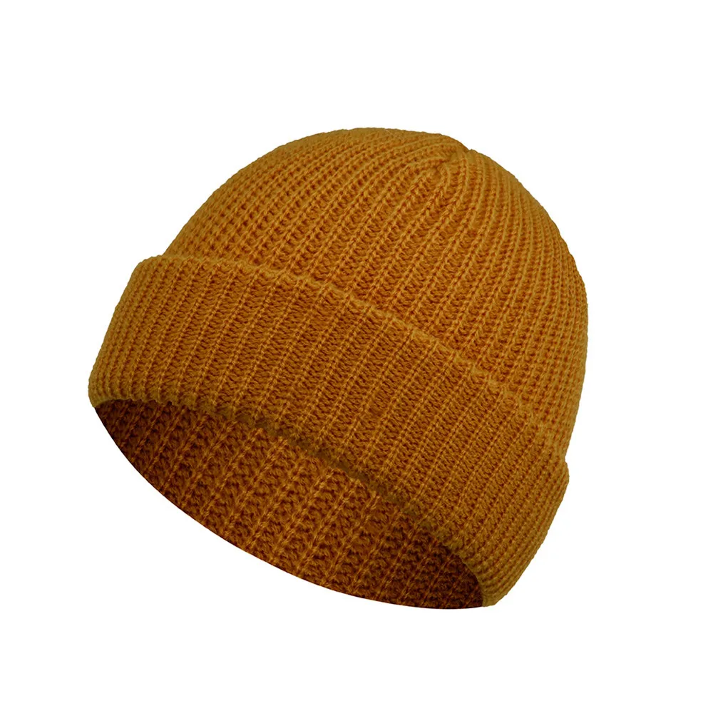 

Solid Skullies Beanies Brimless Hats Knitted Autumn Winter Street Portable Melon Cap For Women Men Hip Hop Pumpkin Bonnet Cap